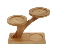 Happyyami Wood Plant Pot Stand 2 Tiered Flower Pot Stand Planter Display Rack Modern Minimalist Decor for Indoor Outdoor Balcony Garden Patio Living Room 7.68X3.54X6.30Inch