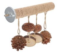 Happyyami Wooden Bird Chew for Parrots and Birds Sturdy Natural Rope Foraging Perch that Attracts Parrots’ Attention Not Easy to Break or Deform Cage Accessory