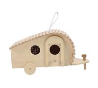 Happyyami Wooden Bird House Feeder Garden Nesting Box Bird Nesting Cage Outdoor Decorations
