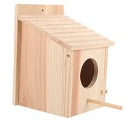 Happyyami Wooden Bird House for Outdoor Nesting Windproof Design Natural Wooden Bird Nest Box for Garden Decor Safe Shelter Original Color