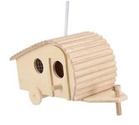 Happyyami Wooden Bird Nesting Cage Natural Wooden Birdhouse for Garden Birds Safe and Home for Nesting and Resting All Seasons Use