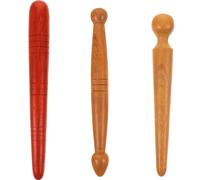 Happyyami Wooden Foot Reflexology Sticks - 3Pcs Acupressure Tools with Round Edges for Hand & Head Massage Relaxation