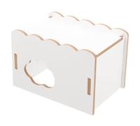 Happyyami Wooden Hamster Hideout House Natural Multipurpose Rat and Guinea Pig Shelter Safe Tunnel Toy for Pets Stylish Cloud Aesthetic