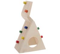 Happyyami Wooden Hamster House for Small Animals, Creative and Practical Climbing Cabin in Beige, Keeps Pets Active and Reduces Boredom, Gift for Rats and Hamsters