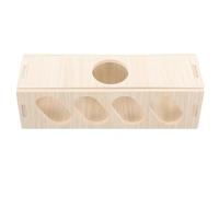 Happyyami Wooden Hamster Tunnel Bite-resistant Design and Beige Finish, Small Pets Hideout for Hamsters and Guinea Pigs, Keeps Pets Busy and Provides a Natural Habitat for Play and Rest