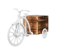 Happyyami Wooden Planter Display Stand 3 Pcs Stable Plant Holder Wood Riser Pedestal Tricycle Design Natural Look Chic Minimalist Style Organizing Plants for Desktop Space and Living Room