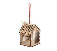 Happyyami Wooden Portable Grasshopper and Cricket Cage Feeder with Ventilation for Wild Breeding and Natural Look, Small Wooden Hanging Holder Suitable for Insect Breeding