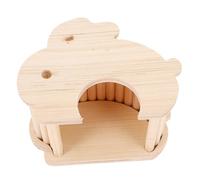 Happyyami Wooden Rabbit Cabin Hamster Cage Tubes Guinea Pig House Pet Hideout Season Comfort