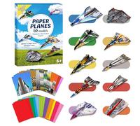 hapray 60 Sheets Paper Airplane Kit, Art and Crafts for Kids Ages 6-12 with Paper Airplane Instructions Book & Video, Stocking Stuffers for Boys Girls, Birthday Easter Kids Activities Crafts Gifts