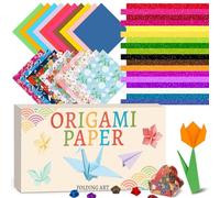hapray Japanese Origami Paper & 360 Sheet Flash Star Origami Paper, Double Sided Color Papers 6x6 for Scrapbook Decor, Colored Easy Folding Crafts for Kids Ages 5-8 8-12, DIY Arts Crafts for Beginners