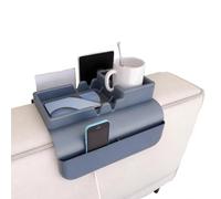 HapSmile Sofa Arm Tray, Silicone Arm Chair Table Tray Anti-Slip with Dual Side Pockets, Sofa Caddy with Phone Holder for Cup, Phone, Tablet, Remote Control Snack(Grey)