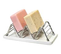 HapSmile Stainless Steel Wave Soap Rack with Tray,soap holder with Tray and Drain Draining Soap Dish | Sponge Drain Rack | For Kitchen Sink Countertop Bathroom RV Brush Dishcloth