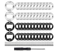 Haptufer 1 Set Bottle Opener Inserts Kits DIY Beer Opener Round DIY Bottle Opener Bottle Opener Hardware Black+Silver