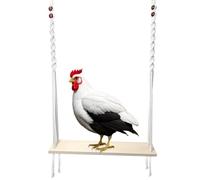 Haptufer Swing Toy for Large Chicken Coop - Enrichment for Hens and Roosters, Wooden Coop Accessories