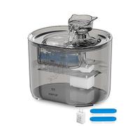 HAPUP Cat Fountain Cat Water Fountain for Drinking 2.2L Automatic Quiet Cat Drinking Fountain with 2 Pet Water Fountain Filters 1 Water Pump 1 UK Adapter 1 Brush for Cats Puppy Indoor, FT666, Black