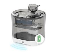 HAPUP Cat Water Fountain for Drinking Fountains Battery Operated Cat Fountain 2.2L Auto with Motion Sensor 2 Pet Water Fountain Filters 1 Pump 1 Brush 2 Cable for Cats