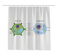 Hapuxt Shower Curtains Bath Curtain with 12 Hooks Plant Animal Cell Polyester Fabric Waterproof Quick-Drying for Shower Room Bathroom Bathtub Hotel Spa Home Decor 60x72in