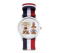 Hapy Groundhog Day Sport Watch for Men Women Nylon Strap Wrist Watch Analog Quartz Watch