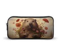 Hapy Groundhog Pencil Case Cute Pen Pouch Cosmetic Bag Pecil Box Organizer for Travel Office