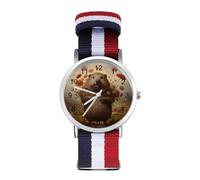 Hapy Groundhog Sport Watch for Men Women Nylon Strap Wrist Watch Analog Quartz Watch