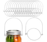 HAPY SHOP 16-Pack Mason Jar Handle, Stainless Steel Jar Hanger, Tool-Free Installation Mason Jar Wire Hangers for Weddings, Parties, Home
