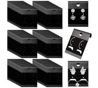 HAPY SHOP 200 PCS Black Velvet Plastic Display Cards Earring Card Holder with Back Hook for Earring Display and Organization