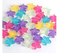 Hapy Shop 40 Pack Reusable Plastic Ice Cubes Star Shape for Drinks Like Whiskey,Wine,Vodka or Beer,Filled With Pure Water,to Keep Your Drink Cold Longer,Assorted Colors