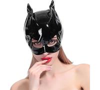 HAPYASS Ladies Sexy Catwoman Cat Mask Latex Halloween Costume