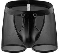 HAPYASS Men's Boxer Shorts Sexy Underwear Seductive Boxer Shorts for Men Pants Sexy Erotic Soft Mesh Underwear Translucent Tight Fit