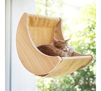 HAPYKITYS Window Cat Bed Moon Perches, Mounted with Strong Suction Cups Cat Window Seat for Sleep and Watch Birds