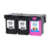 HAQBTATP 2PCS 121XL 121 XL Ink Cartridge Compatible With Deskjet F2423 F2483 F2493 F4213 F4275 F4283 F4583 D2563 Printers Works With 122(2 Black 1 Color)