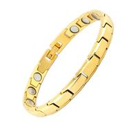 はち HAQI Magnetic Healthy Bracelet for Women and Men Power Magnetic Energy Bracelet for Couples with Adjustment Tool and Gift Box (Women, Gold)