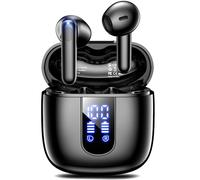 Haqquio Wireless Earbuds, Bluetooth Headphones with Deep Bass Stereo, 48H Playback Ear Buds with LED Power Display, Lightweight, IPX7, in-Ear Earphones with Mic for iPhone/Android/iPad, Black
