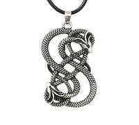 HAQUIL Loki Necklace, Viking Loki Symbol Pendant, Faux Leather Cord, Unisex Adults