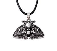 HAQUIL Moth Necklace Gothic Goth Wiccan Luna Moth Moon Pendant Witch Jewelry Gift for Women