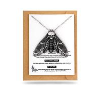 HAQUIL Moth Necklace Gothic Goth Wiccan Luna Moth Moon Pendant Witch Jewelry Gift for Women