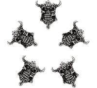 HAQUIL Skull Viking Beads Combo 5 pcs Triquetra Viking Beads Viking Rune Beards Norse Hair Viking Pirate Skull Dreadlocks Beads for Hair