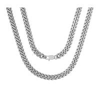 HAQUIL Stainless Steel Miami Cuban Curb Link Chain Necklace, Jewelry Gift for Men and Women, 30Inch, Stainless Steel, No Gemstone
