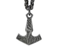 HAQUIL Viking Mjolnir Necklace, Antique Thor Hammer Amulet Pendant, Wheat Chain, Viking Jewelry Gift for Men and Women, 1.77 x 1.3 inches, Alloy Steel, No Gemstone