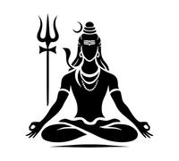 har har mahadev Hindu god Tattoo Lord Shiva Art mahashivratri Special Silhouette mahakal Wall Stickers 42x44.1cm Do not Damage The Wall Surface Black