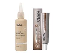 Hara Lash & Brow Tint Kit - Dark Chocolate 03 (15ml) + 3% Developer Liquid 100ml | Semi-Permanent Eyebrow & Eyelash Dye | Long-Lasting, Smudge-Proof, Salon Quality Tinting Kit