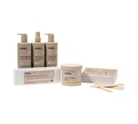 HARA Professional Waxing Kit - Soft Strip wax with Pre & Post Care, Solvent, Fibre Strips & Spatulas - Complete Salon-Quality Hair Removal Set