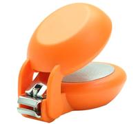 HARAC Special Needs Nail Clippers for Arthritic Hands, Senior and Kids, Adapted Nail Clipper for Fingernail and Thick Toenail, Made in Japan (Orange)