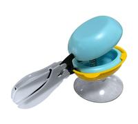 HARAC Table Top Scissors with Base, Adaptive Spring Loaded, Safety Push Down, Ambidextrous, Made in Japan, Blue