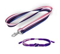 HARACRAFT Pack of 2 LGBTQIA+ Accessories, Infinity Love Bracelet and Matching Rainbow Lanyard, Pride Month Gift Set, Things Stuffs for LGBTQIA Community, L, Polyster, no gemstone