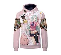 Harajuku Anime The Seven Deadly Sins Hoodie Dragon's Sin of Wrath Meliodas Long Sleeve Pullover Elizabeth Sweatshirt with Oversized Pocket