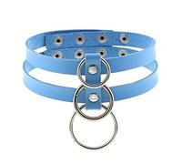 Harajuku Chocker Black Goth Punk Gothic Choker Necklace for Women Cosplay Aesthetic Accessories-light blue