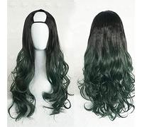 Harajuku Fashion Long Wavy Curly Fluffy U-Shaped Wigs Heat Resistant Synthetic Fiber Mixed Gradient Dark Roots Hair for Girls 28inches/ 70cm (Color : A) chenghuax (Color : K)