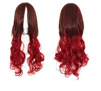 Harajuku ita Blue Pink Ombre Hair Wigs For Women Cheap Anime Cosplay Long Wavy Synthetic Wig With Bangs For Costume Party OneSize redombre