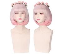 Harajuku ita Japanese Style Short Ombre Wig Cosplay Costume Synthetic Hair Pink Bob Wigs For Women